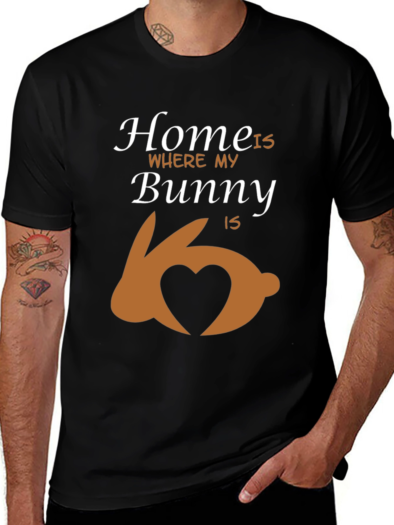 Camiseta Negra Home is Where my Bunny is