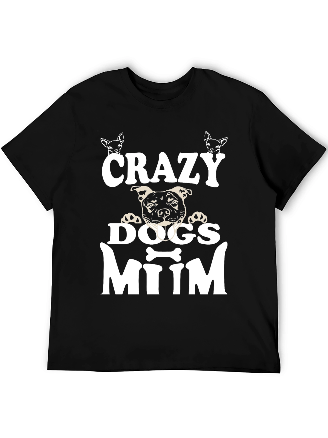 Camiseta Negra Crazy Dogs Mum