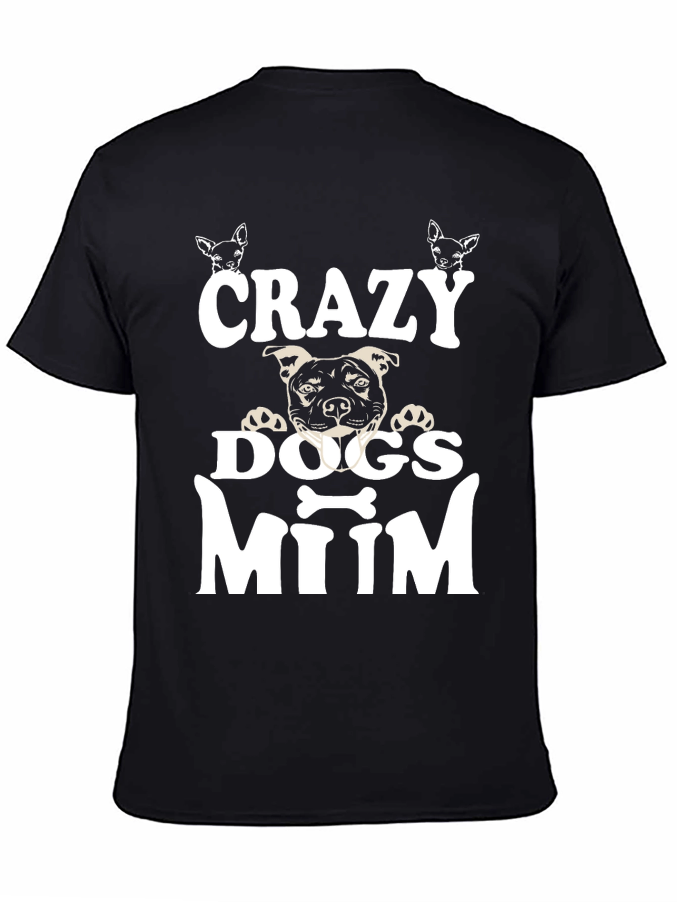 Camiseta Negra Crazy Dogs Mum