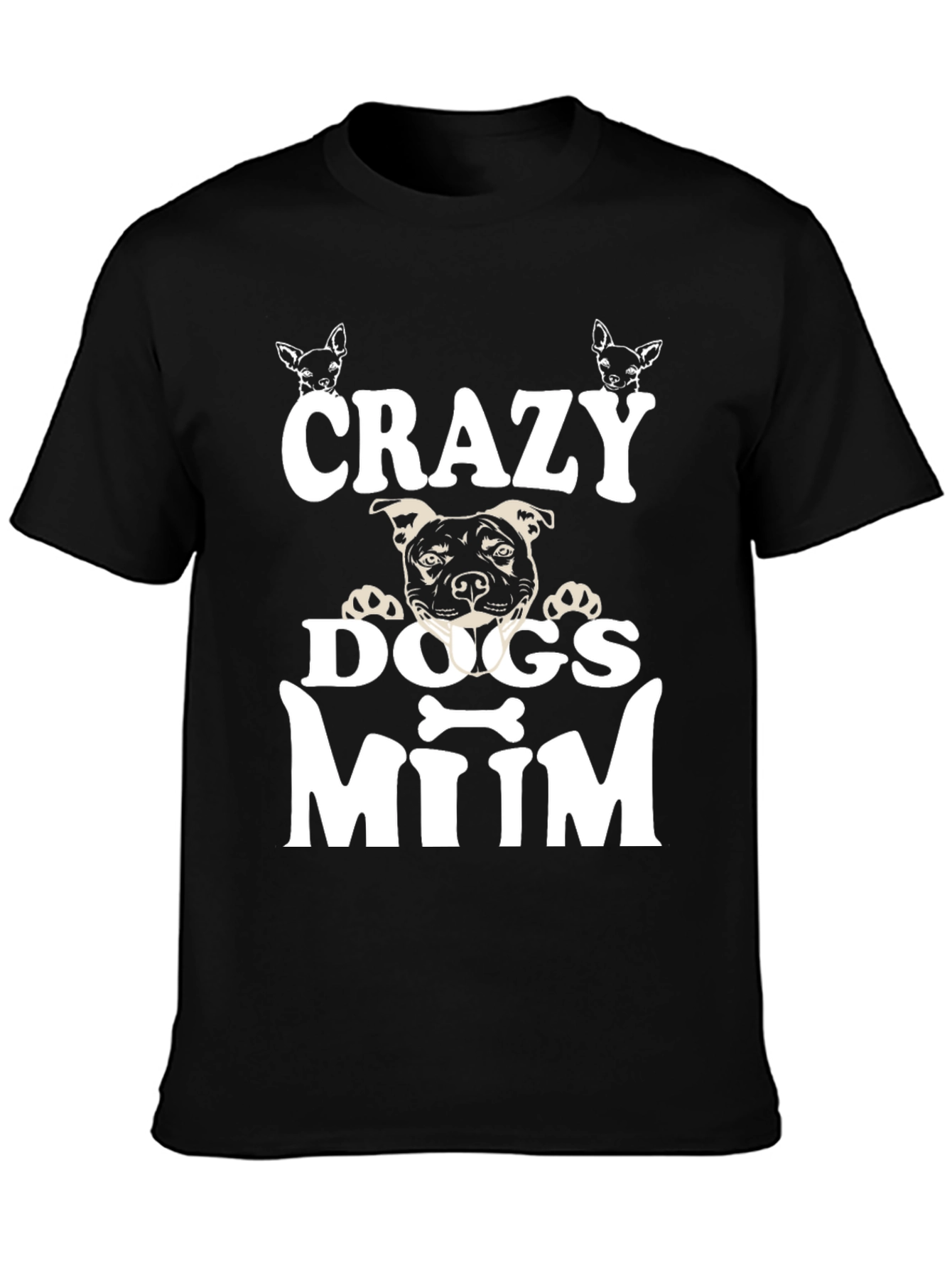 Camiseta Negra Crazy Dogs Mum
