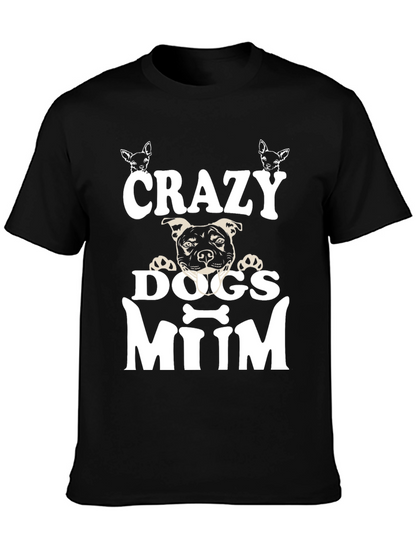Camiseta Negra Crazy Dogs Mum
