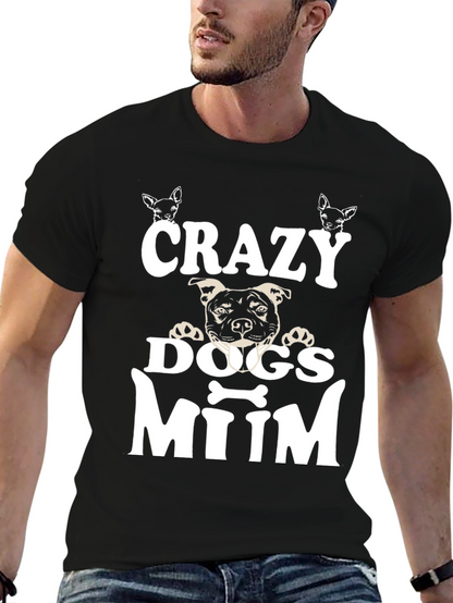 Camiseta Negra Crazy Dogs Mum