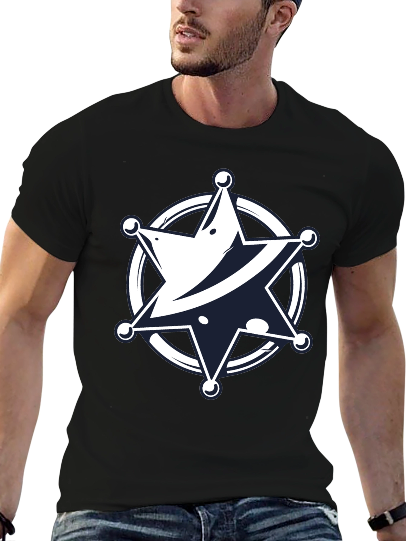 Camiseta Negra con Estrella de Sheriff