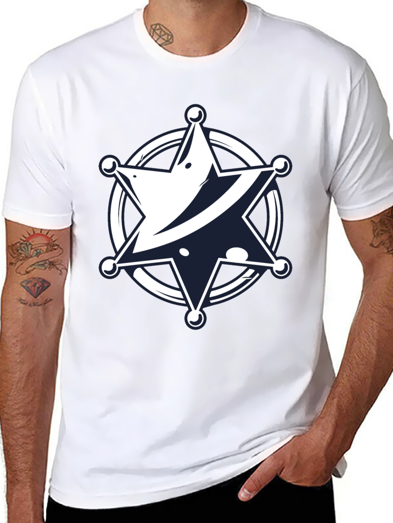 Camiseta Negra con Estrella de Sheriff