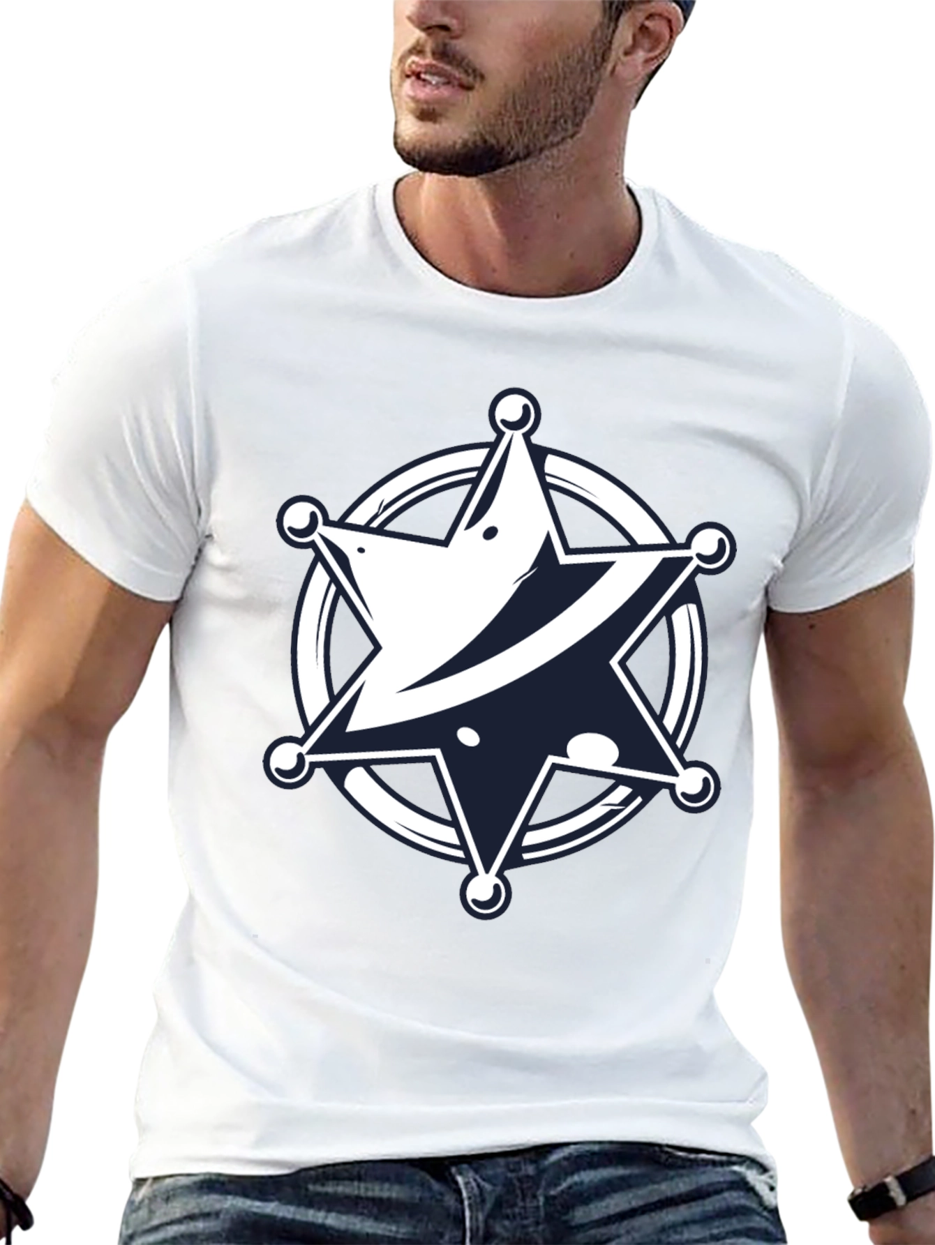 Camiseta Negra con Estrella de Sheriff