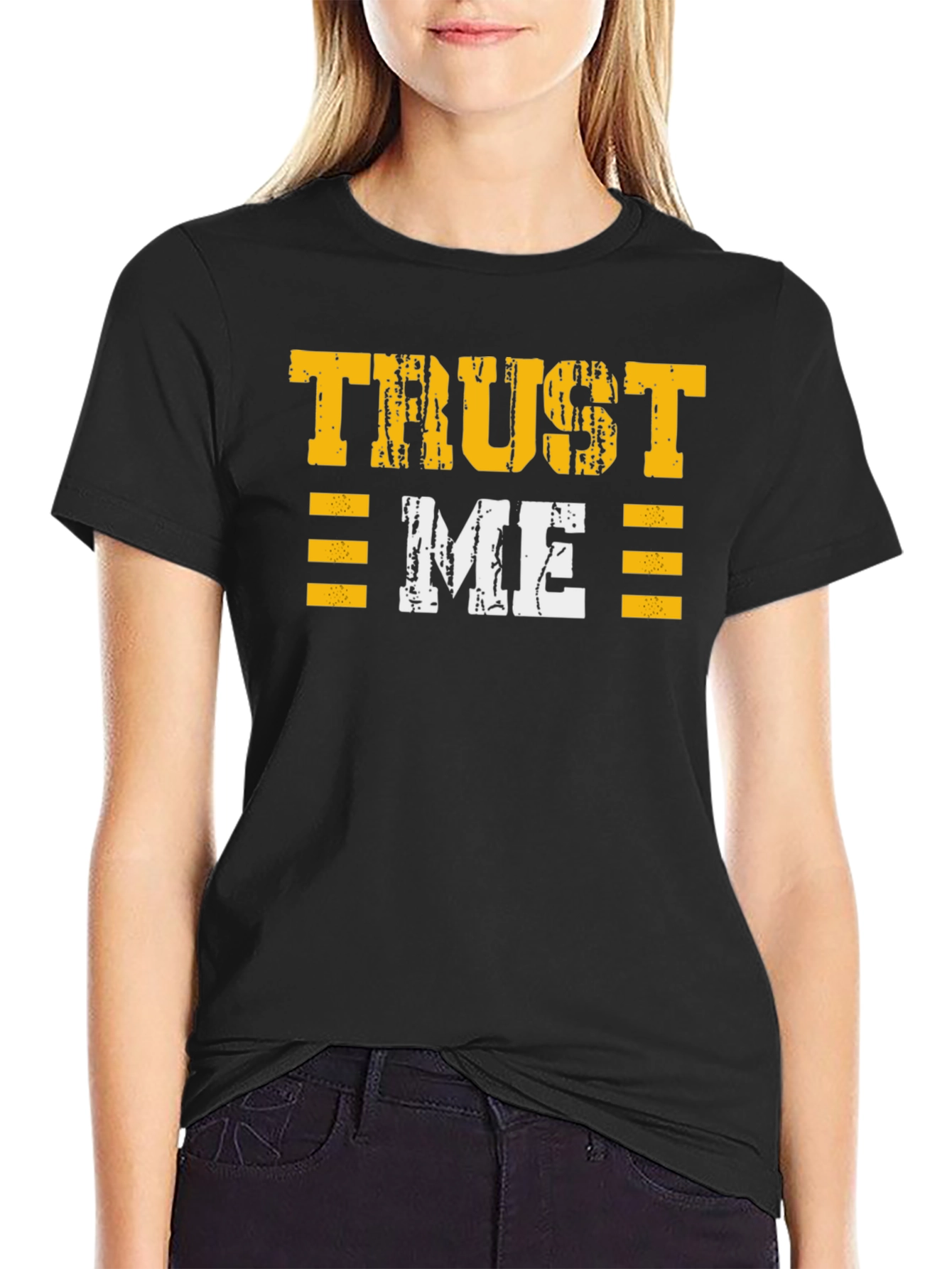 Camiseta Negra Trust Me Estilo Grunge