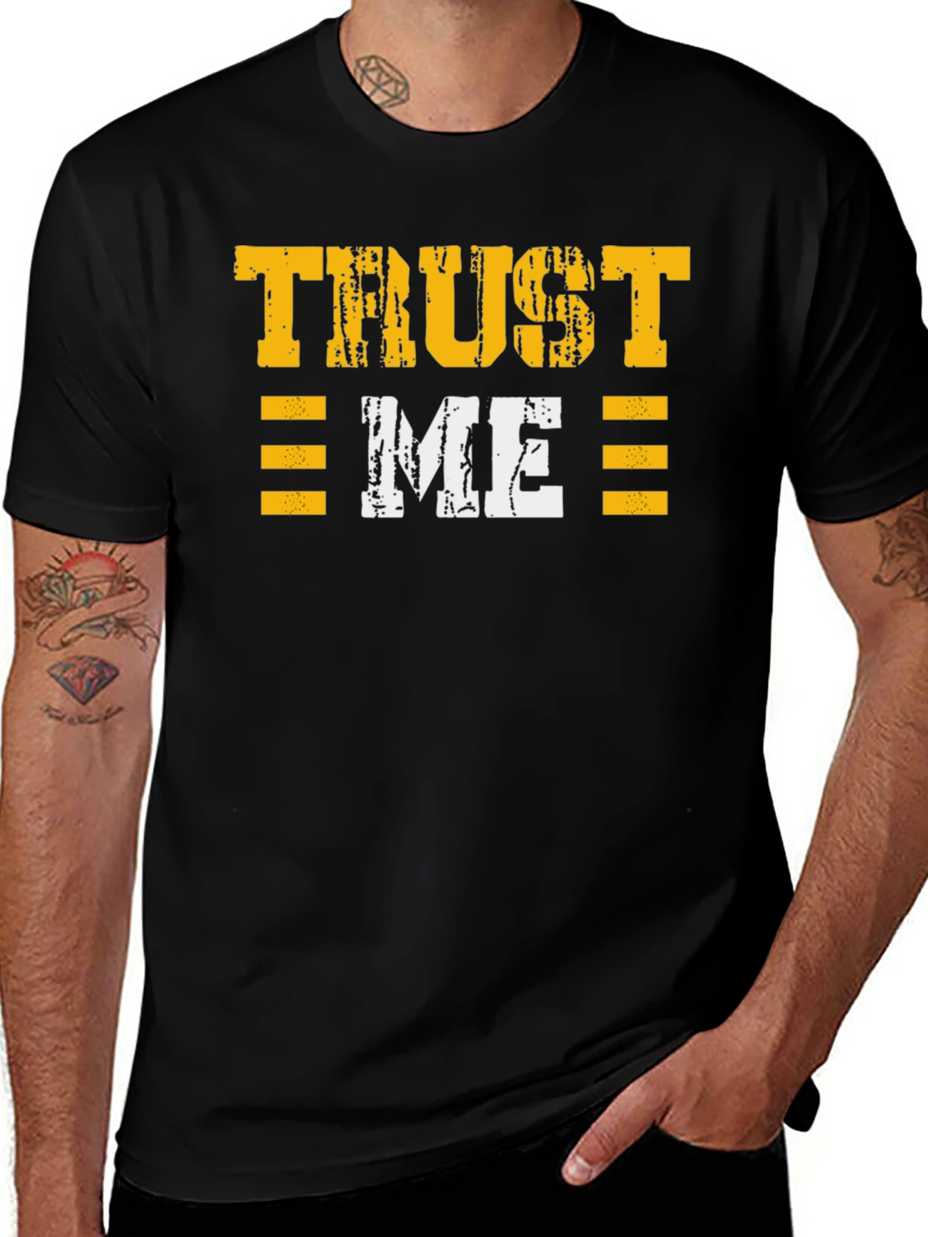 Camiseta Negra Trust Me Estilo Grunge