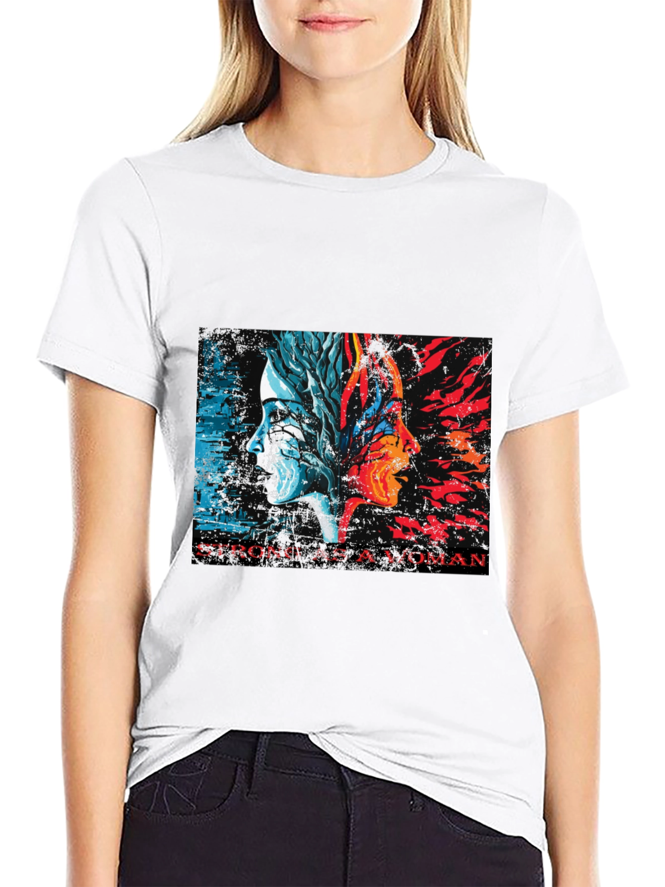 Camiseta Negra: Fuerte Como una Mujer