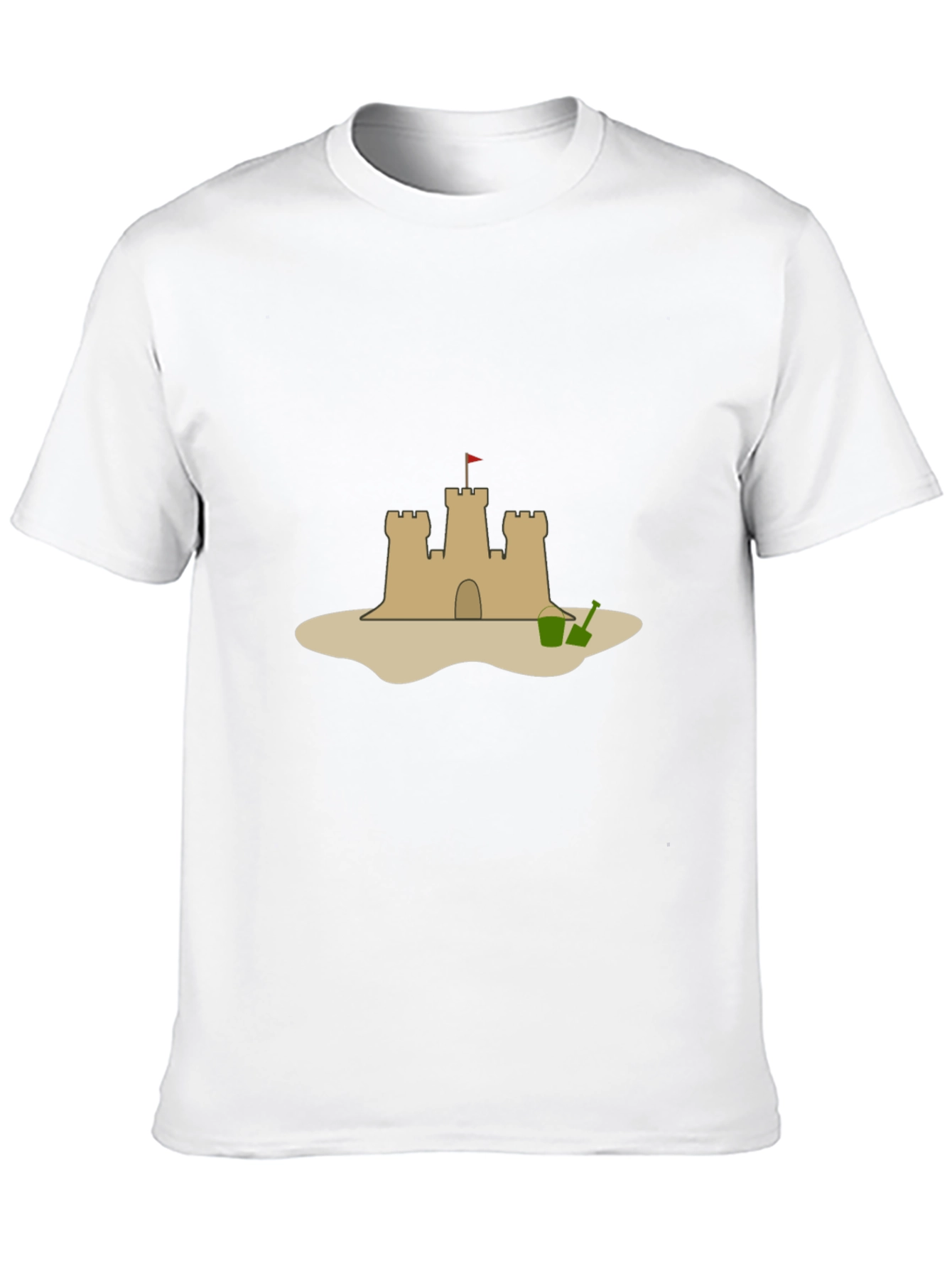 Camiseta Negra con Diseño de Castillo de Arena