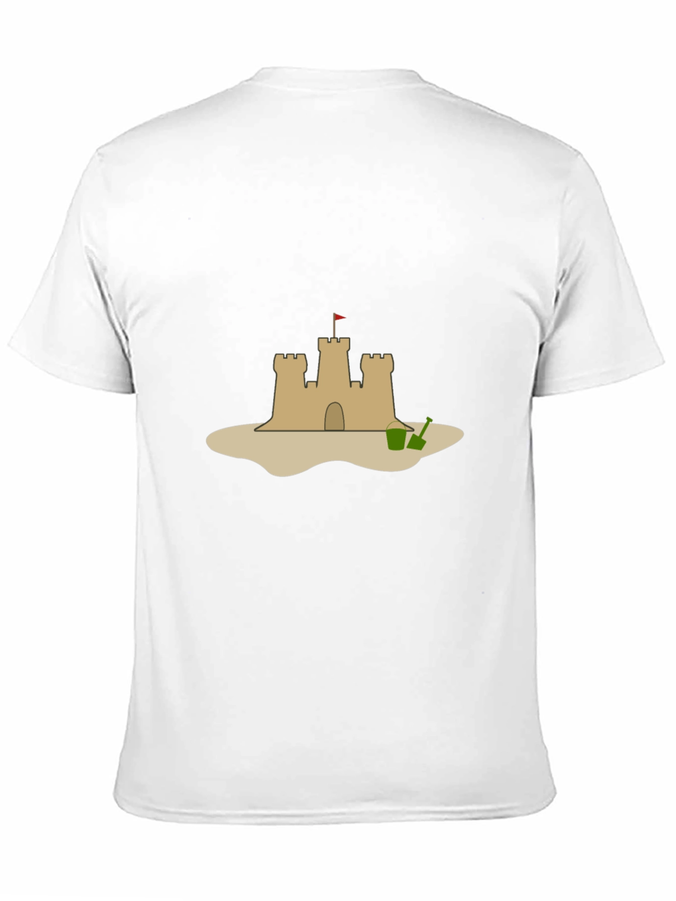 Camiseta Negra con Diseño de Castillo de Arena