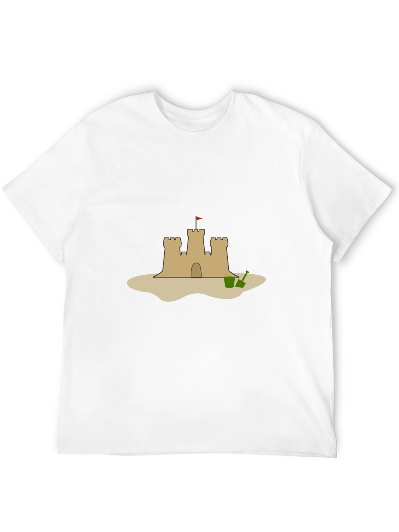Camiseta Negra con Diseño de Castillo de Arena