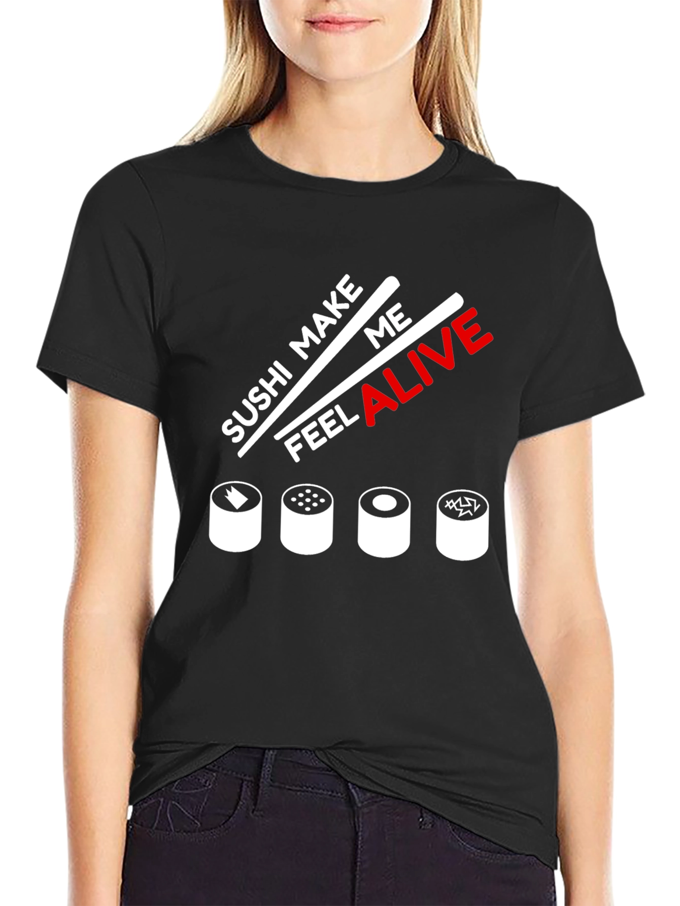 Camiseta Negra Sushi Make Me Feel Alive