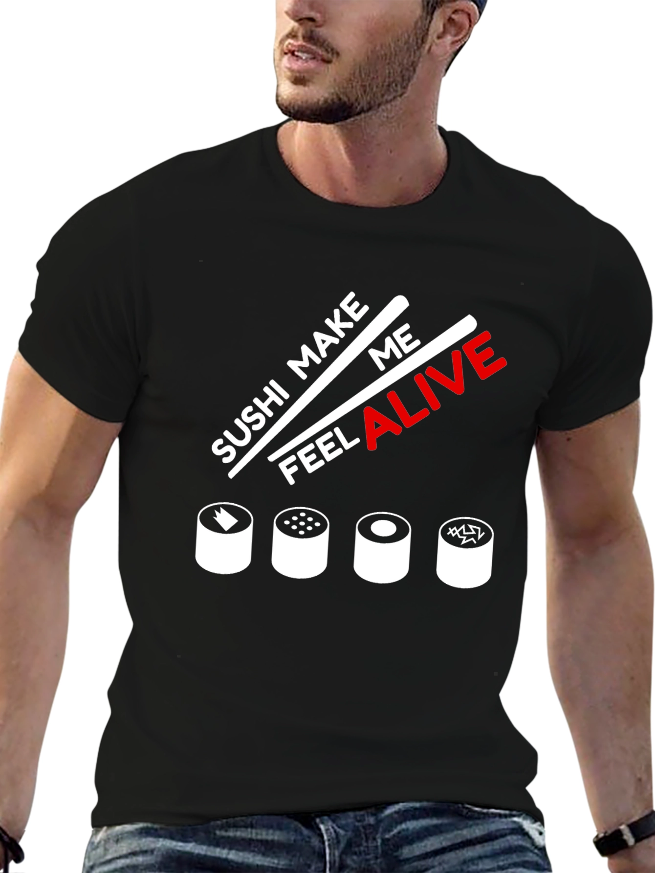 Camiseta Negra Sushi Make Me Feel Alive