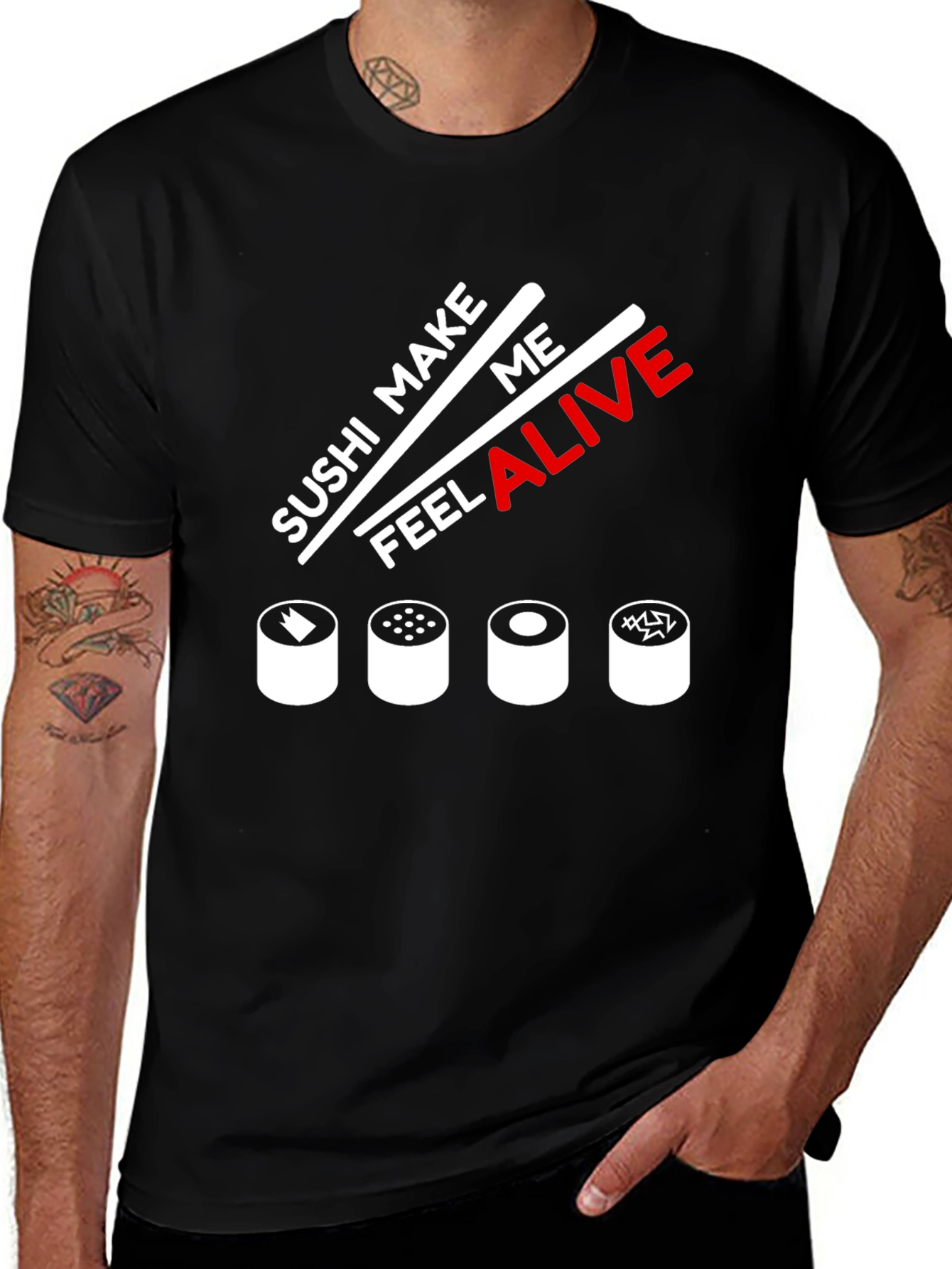 Camiseta Negra Sushi Make Me Feel Alive