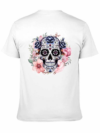 Camiseta Calavera de Azúcar con Flores