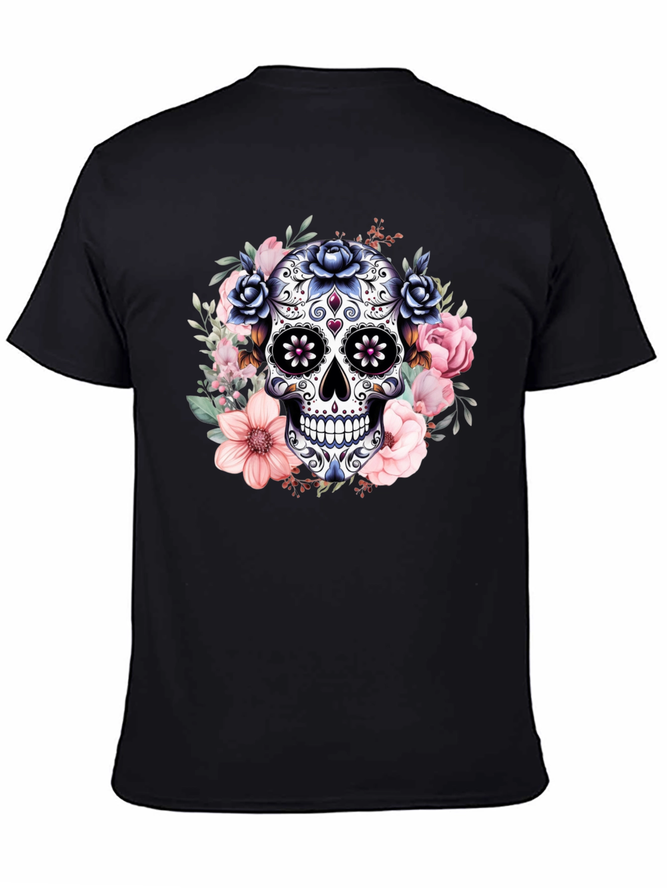 Camiseta Calavera de Azúcar con Flores