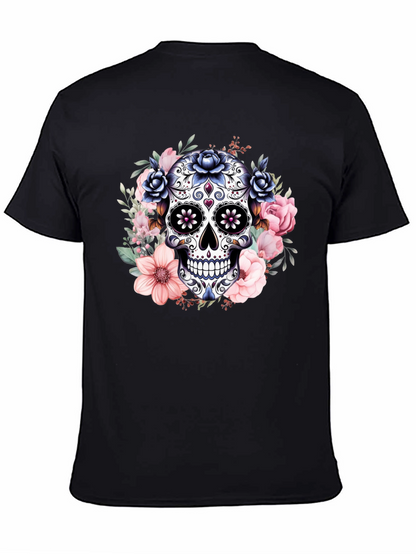 Camiseta Calavera de Azúcar con Flores
