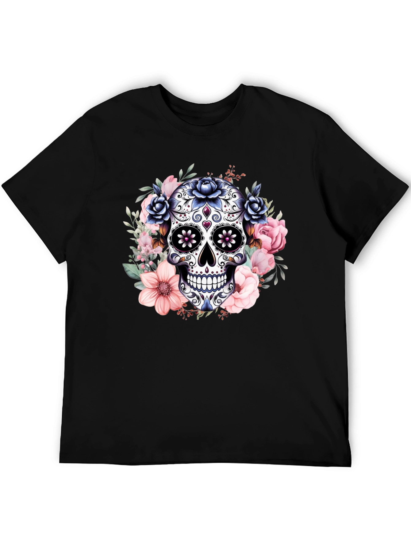 Camiseta Calavera de Azúcar con Flores