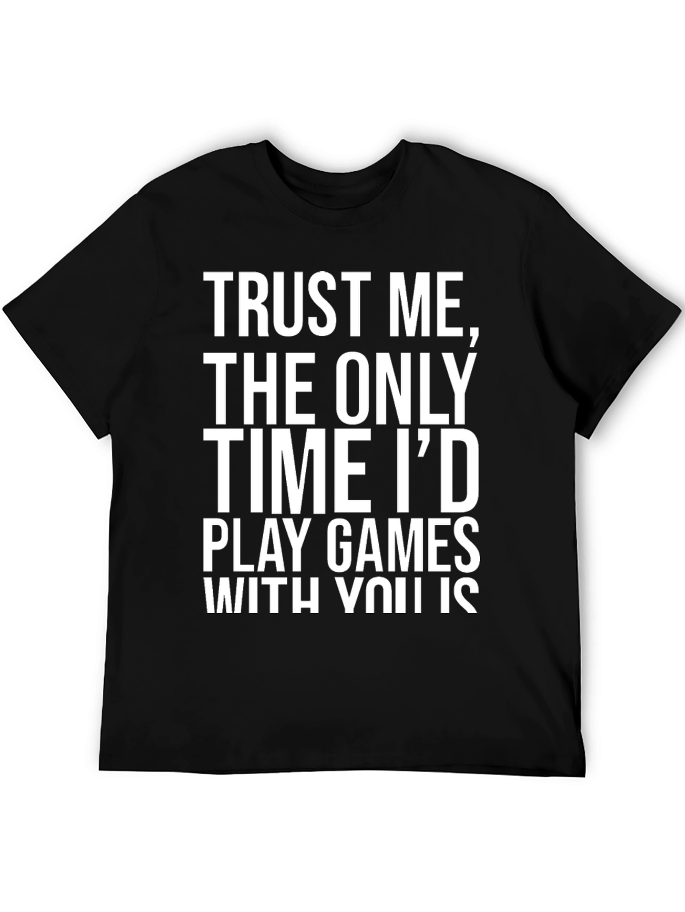 Camiseta Negra con Mensaje Romántico de Juego