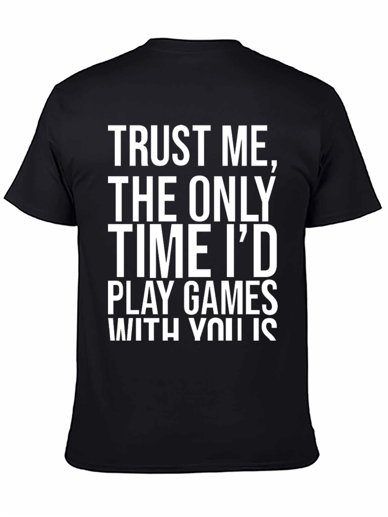 Camiseta Negra con Mensaje Romántico de Juego