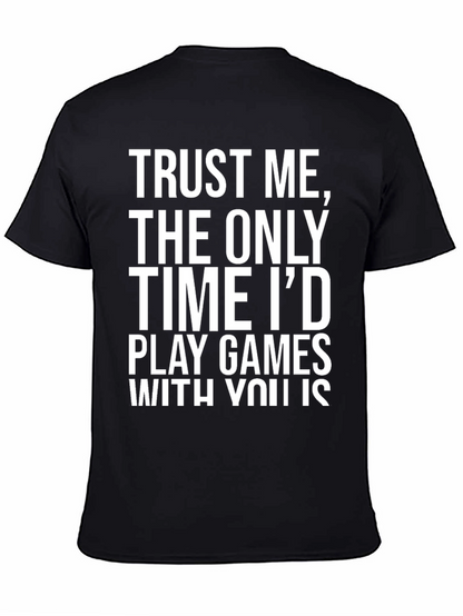 Camiseta Negra con Mensaje Romántico de Juego