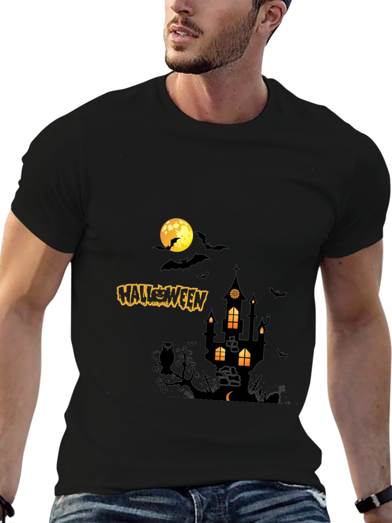 Camiseta Halloween Hombre Diseño Noche de Brujas