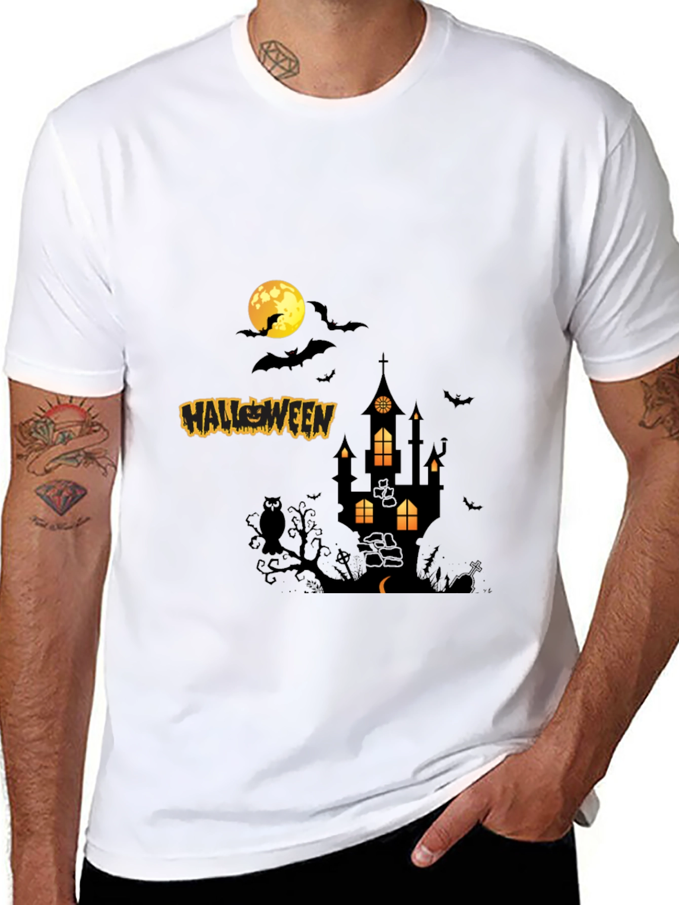 Camiseta Halloween Hombre Diseño Noche de Brujas