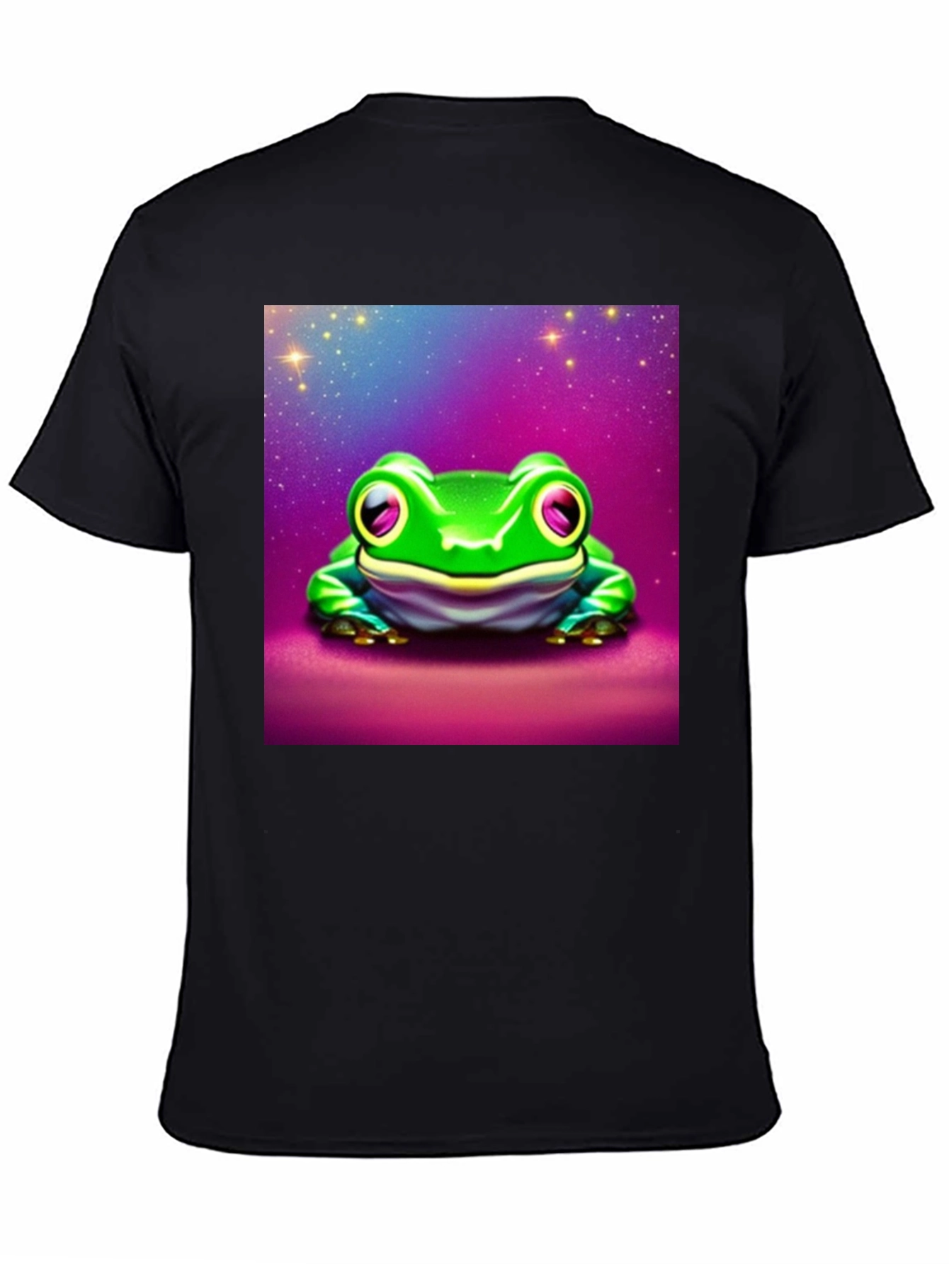 Camiseta Negra con Rana Espacial