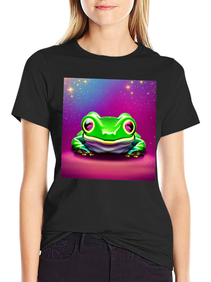 Camiseta Negra con Rana Espacial