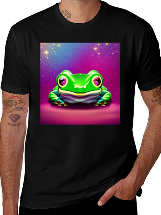 Camiseta Negra con Rana Espacial