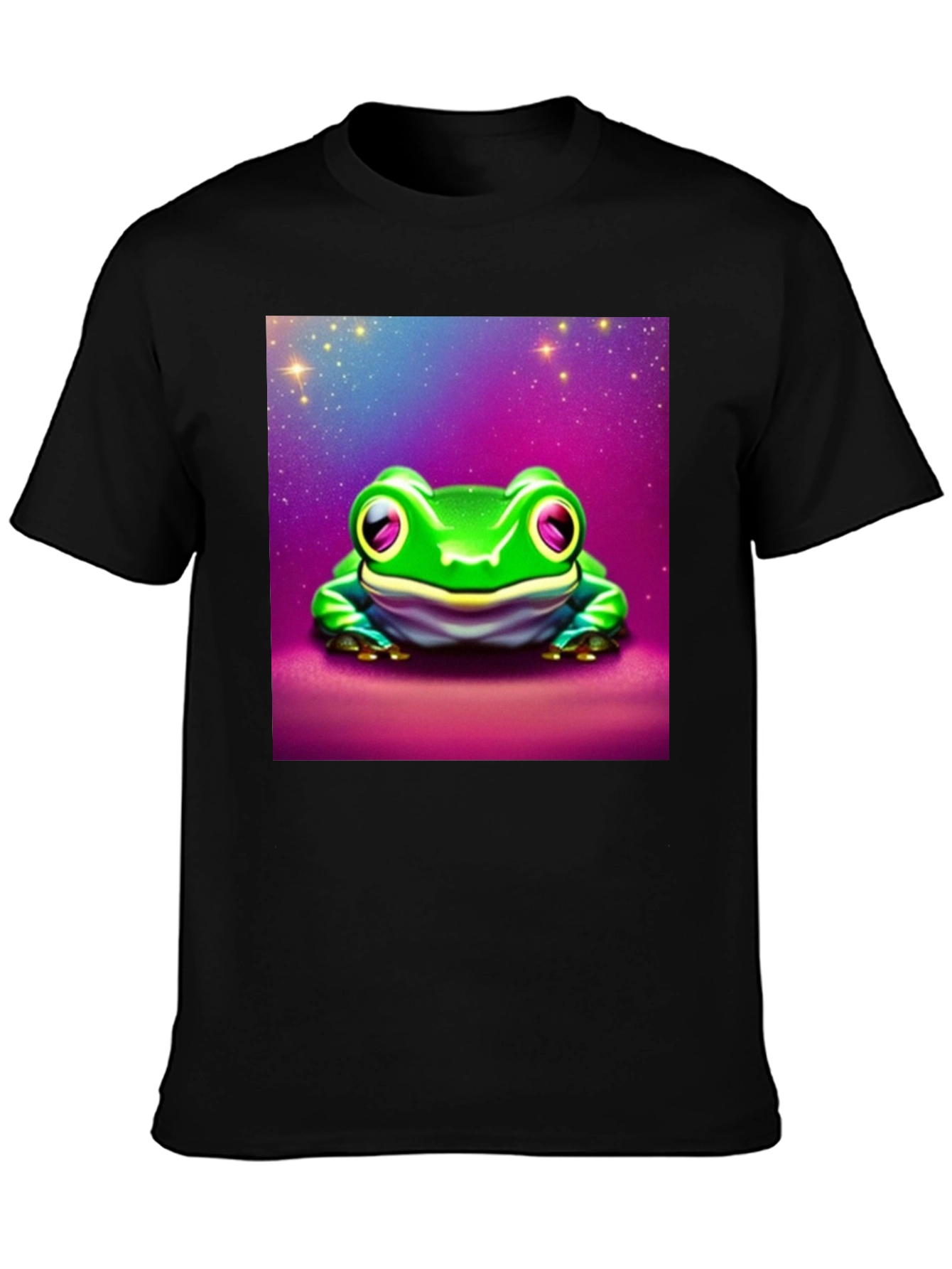Camiseta Negra con Rana Espacial