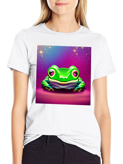 Camiseta Negra con Rana Espacial