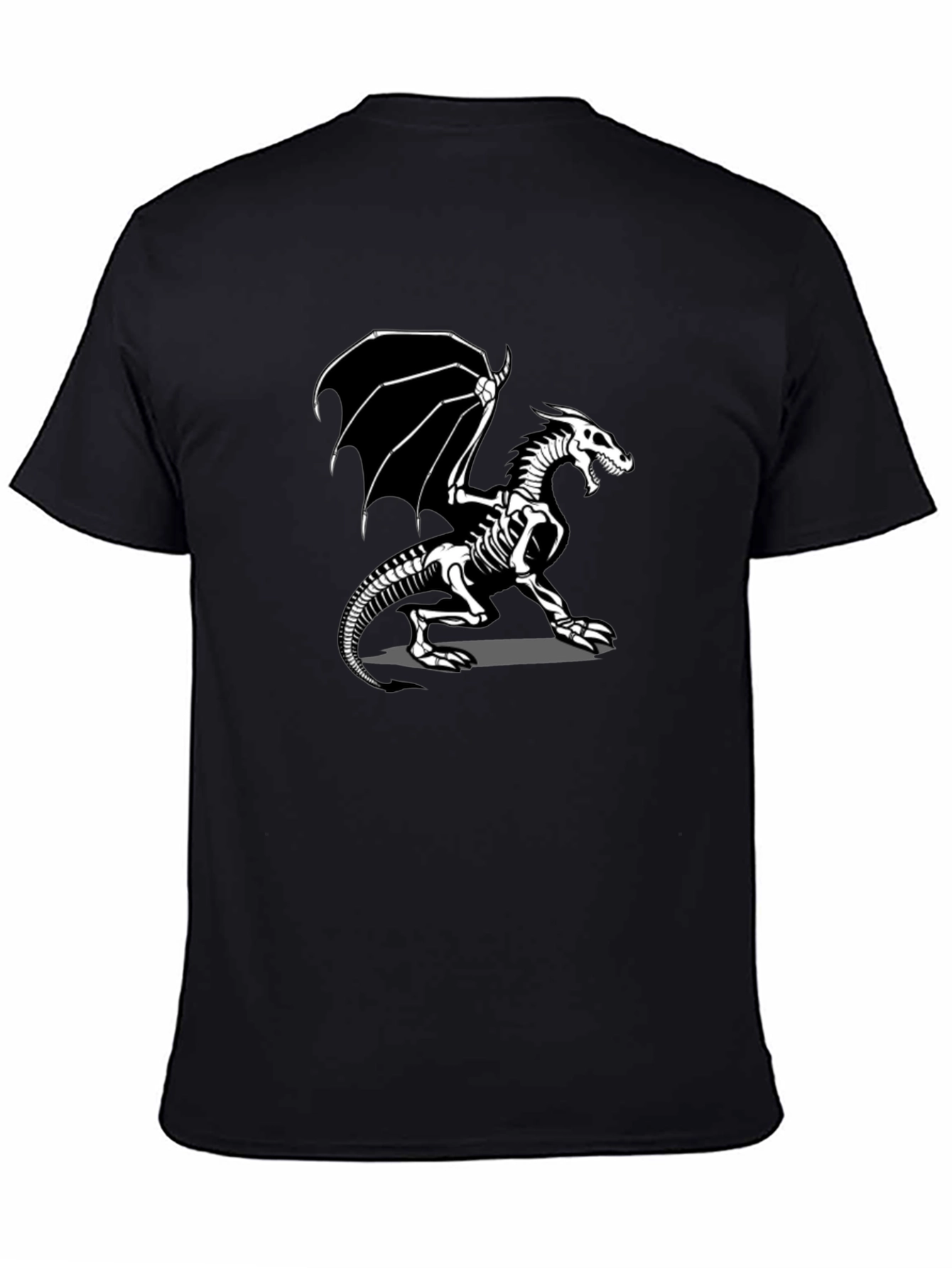 Camiseta Negra con Dragón Esqueleto
