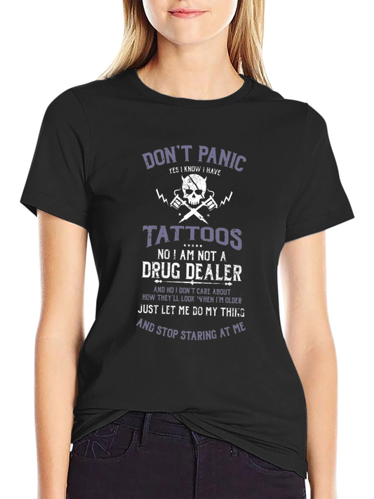 Camiseta Negra con Diseño Gráfico Dont Panic