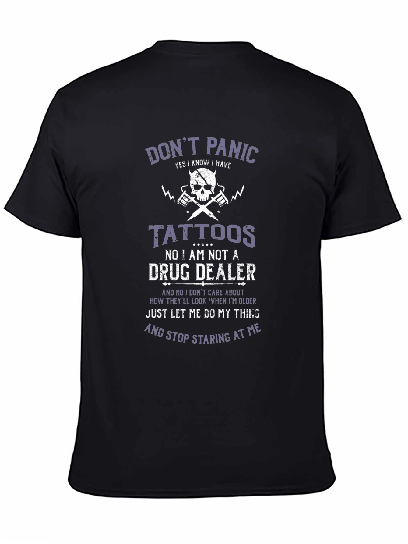 Camiseta Negra con Diseño Gráfico Dont Panic
