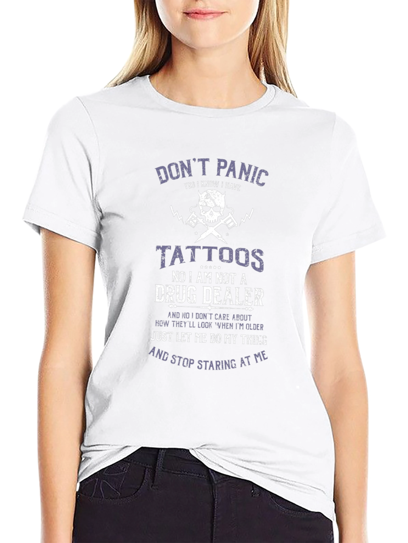 Camiseta Negra con Diseño Gráfico Dont Panic