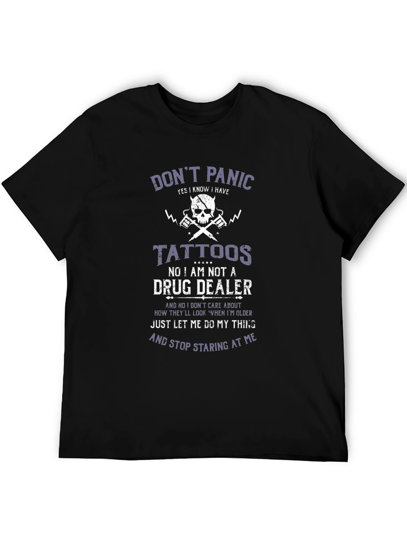 Camiseta Negra con Diseño Gráfico Dont Panic