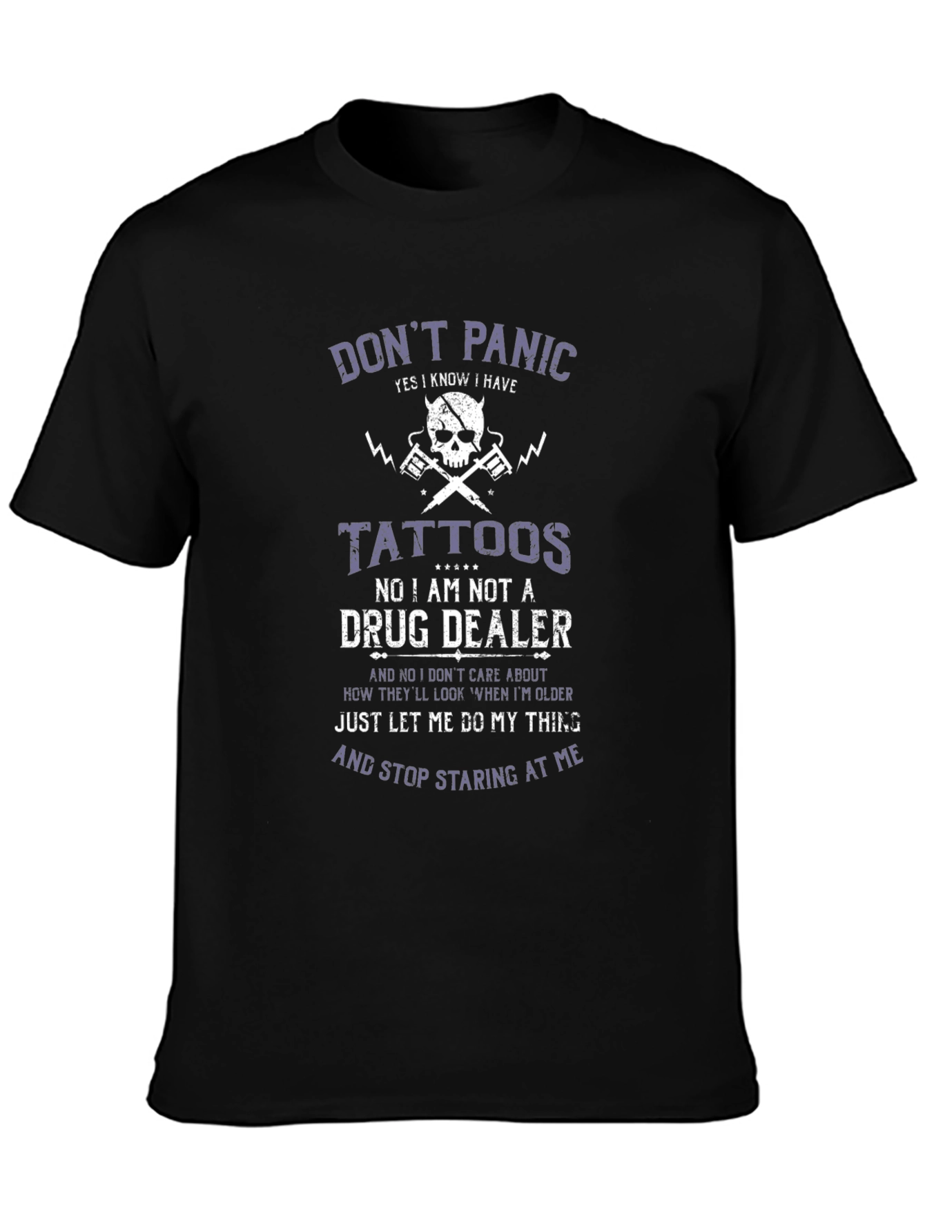 Camiseta Negra con Diseño Gráfico Dont Panic
