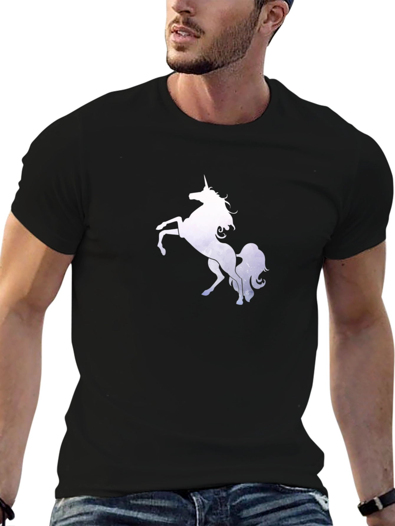 Camiseta Negra Unicornio Mágico