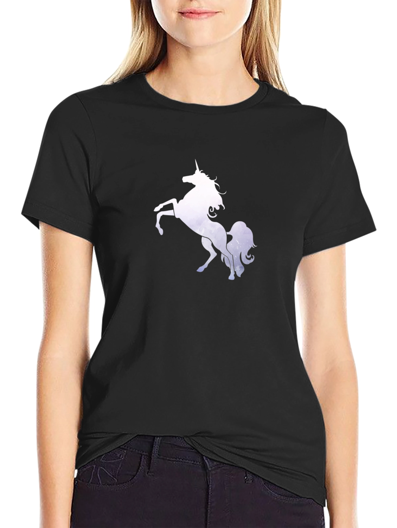 Camiseta Negra Unicornio Mágico