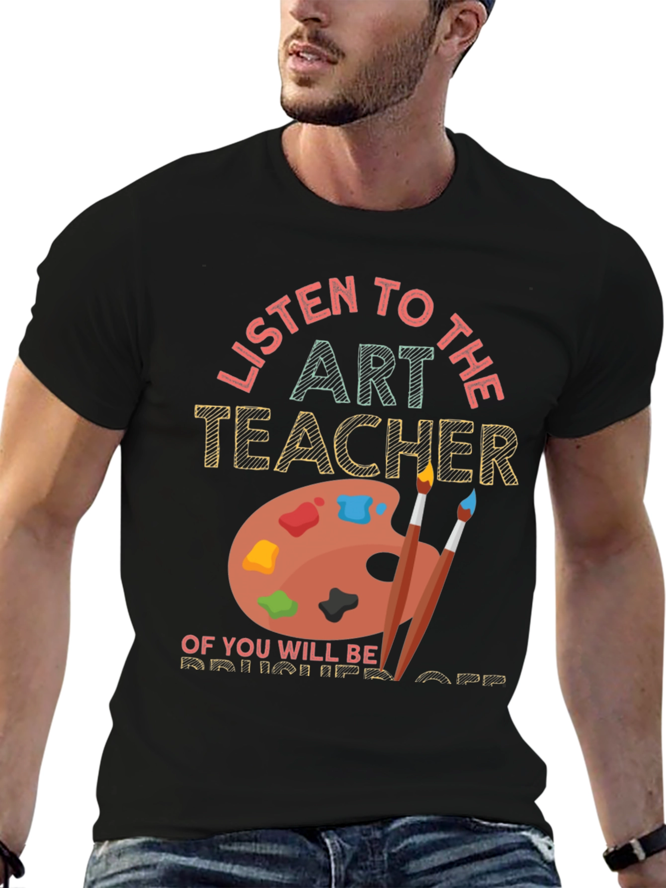 Camiseta Art Teacher: Escucha o Serás Despedido