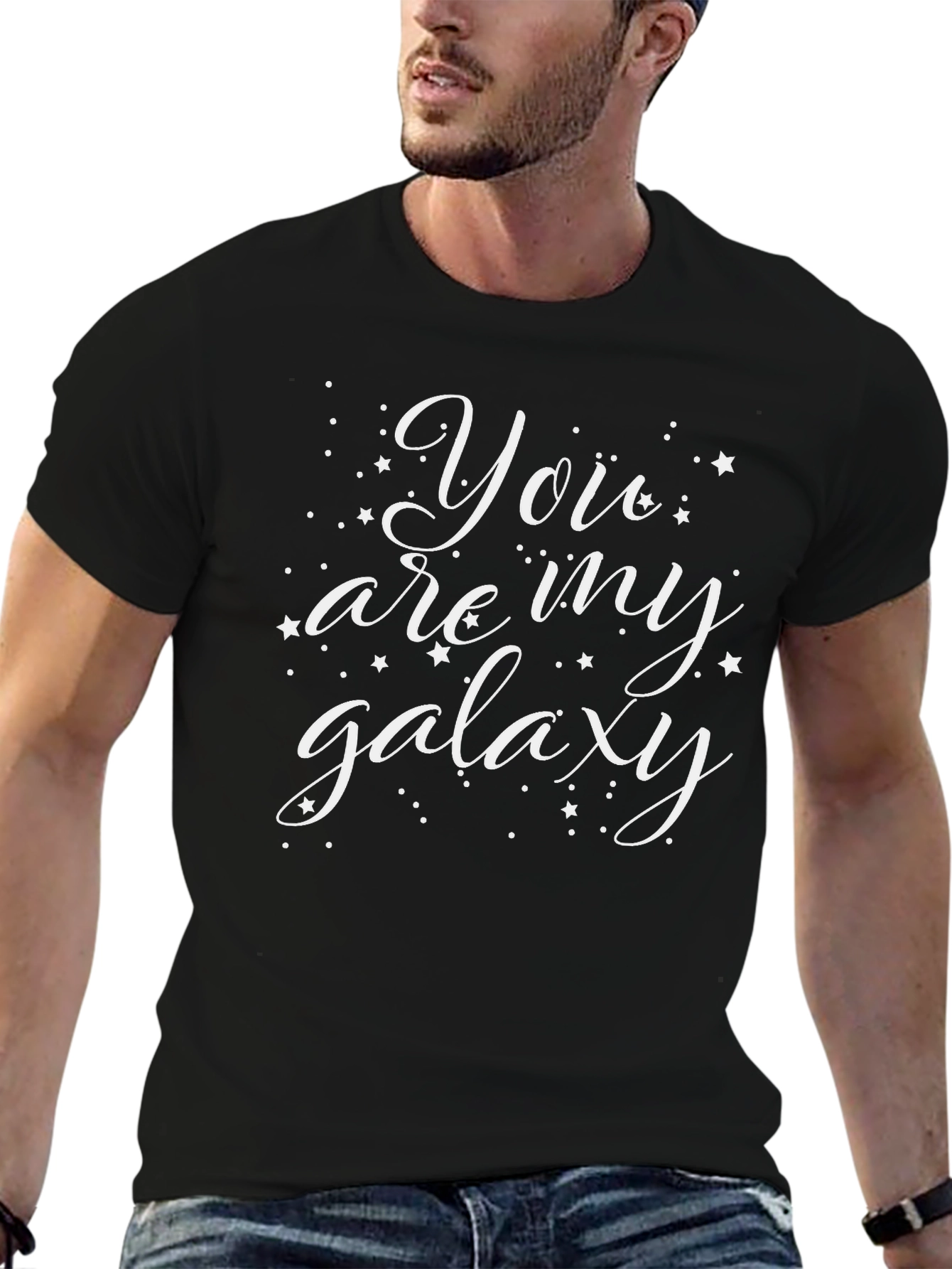 Camiseta Negra con Diseño You are my galaxy