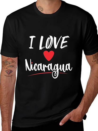 Camiseta Negra Amo Nicaragua para Hombre