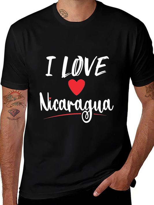 Camiseta Negra Amo Nicaragua para Hombre