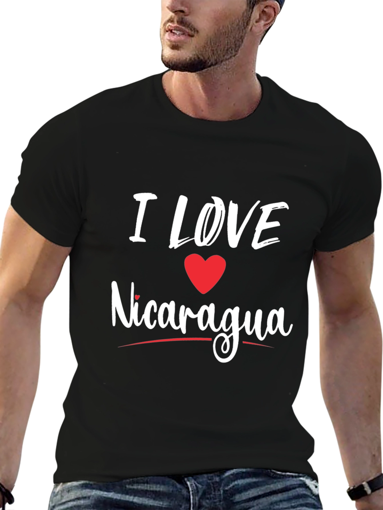 Camiseta Negra Amo Nicaragua para Hombre