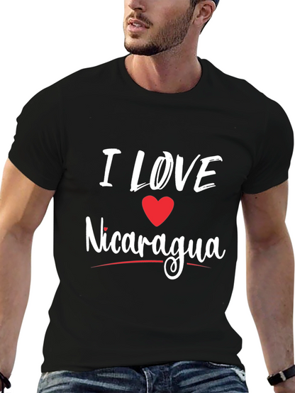 Camiseta Negra Amo Nicaragua para Hombre