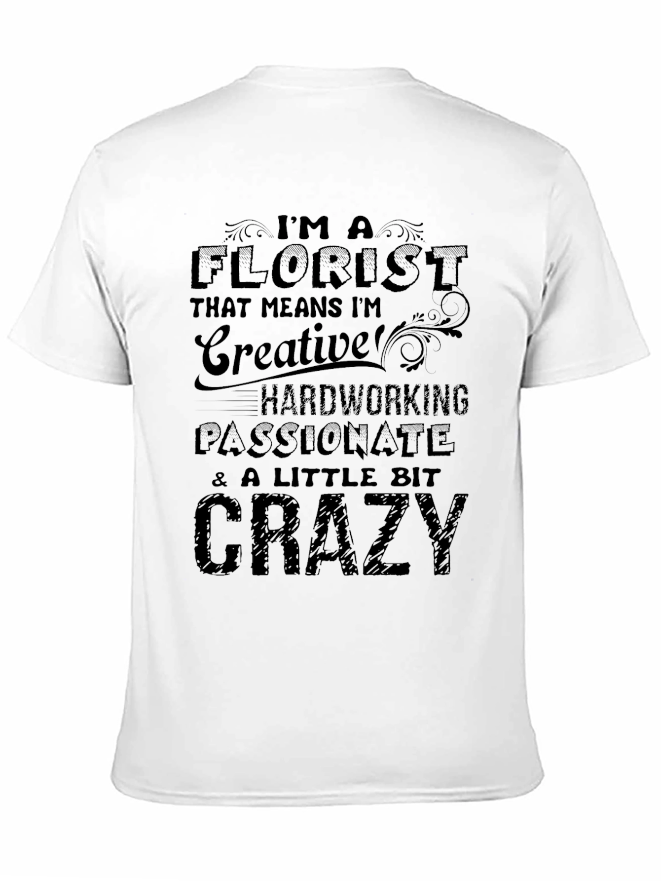 Camiseta Negra Florista Creativa y Apasionada