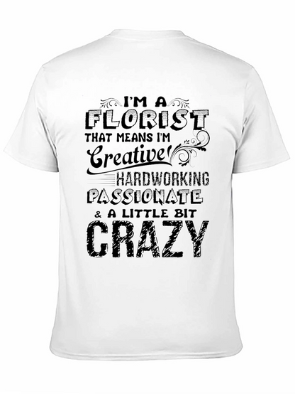 Camiseta Negra Florista Creativa y Apasionada