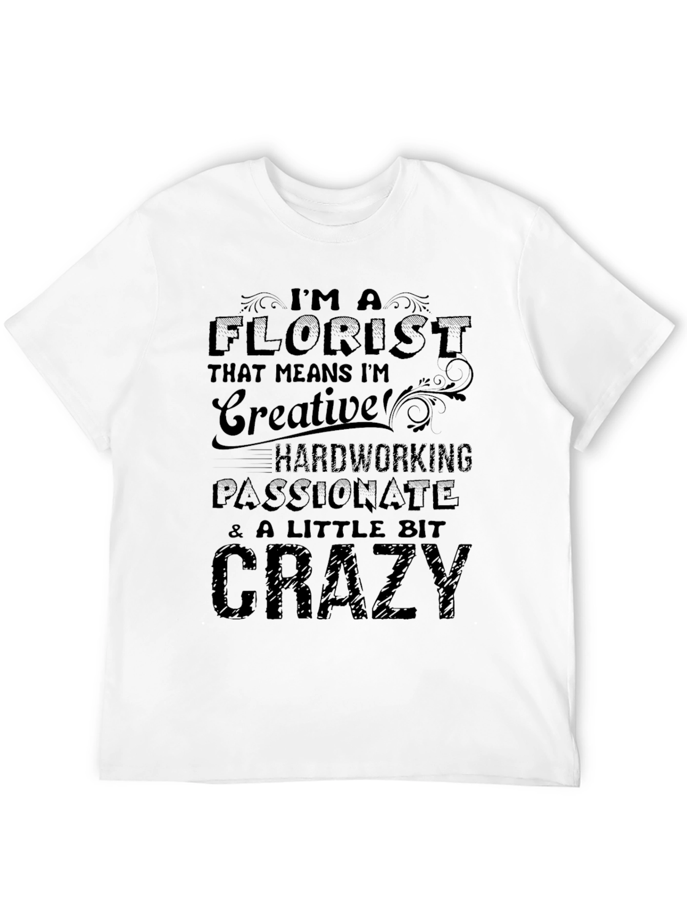 Camiseta Negra Florista Creativa y Apasionada