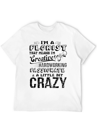 Camiseta Negra Florista Creativa y Apasionada